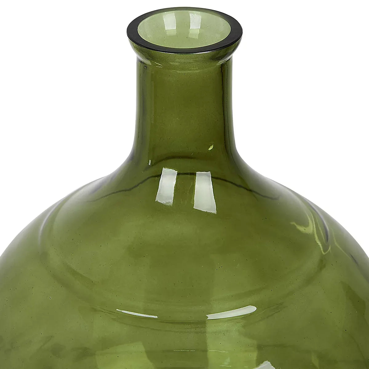 Olive Green Flower Vase Handcrafted Boho Recycled Glass 34cm-Furniture Kingdom